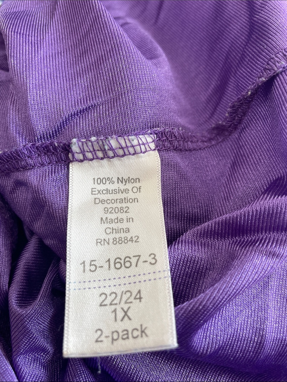 Only Necessities Satin V-Neck 2 Nightgown in one Purple & one Lavender - Picture 5 of 5